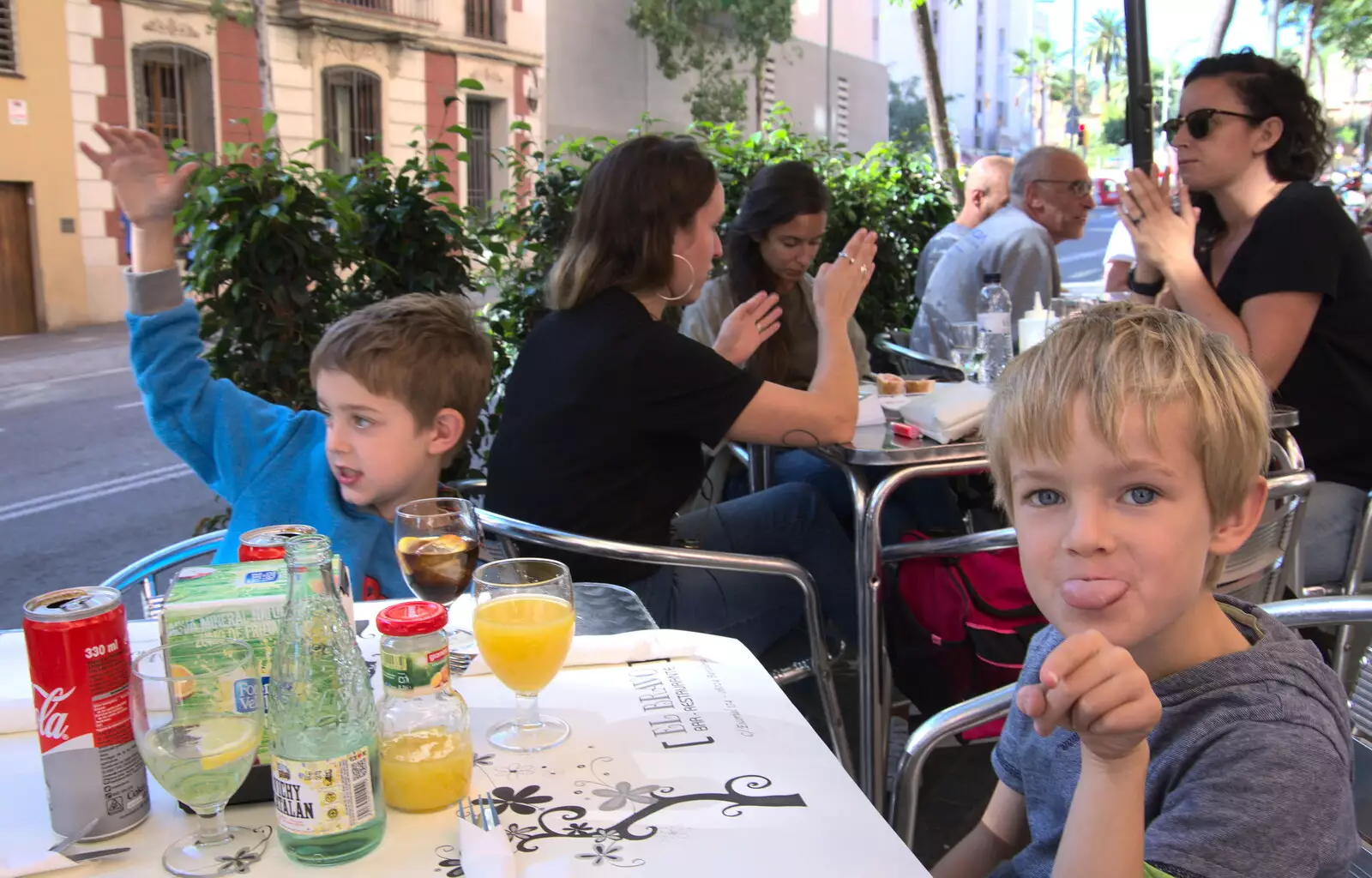 Harry sticks his tongue out, from A Barcelona Bus Tour, Catalonia, Spain - 25th October 2017