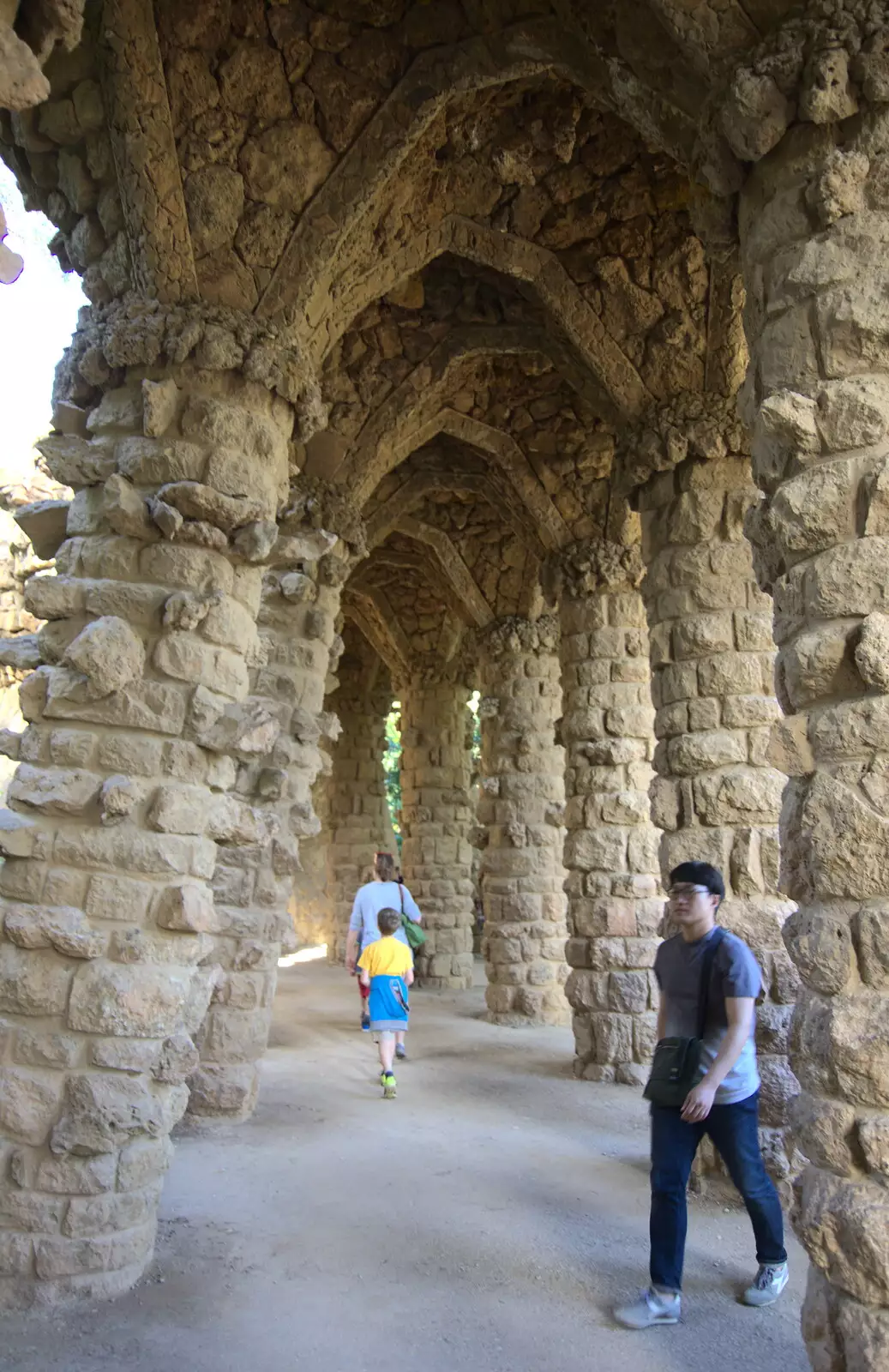 Roaming amongst Gaudi's columns, from A Barcelona Bus Tour, Catalonia, Spain - 25th October 2017