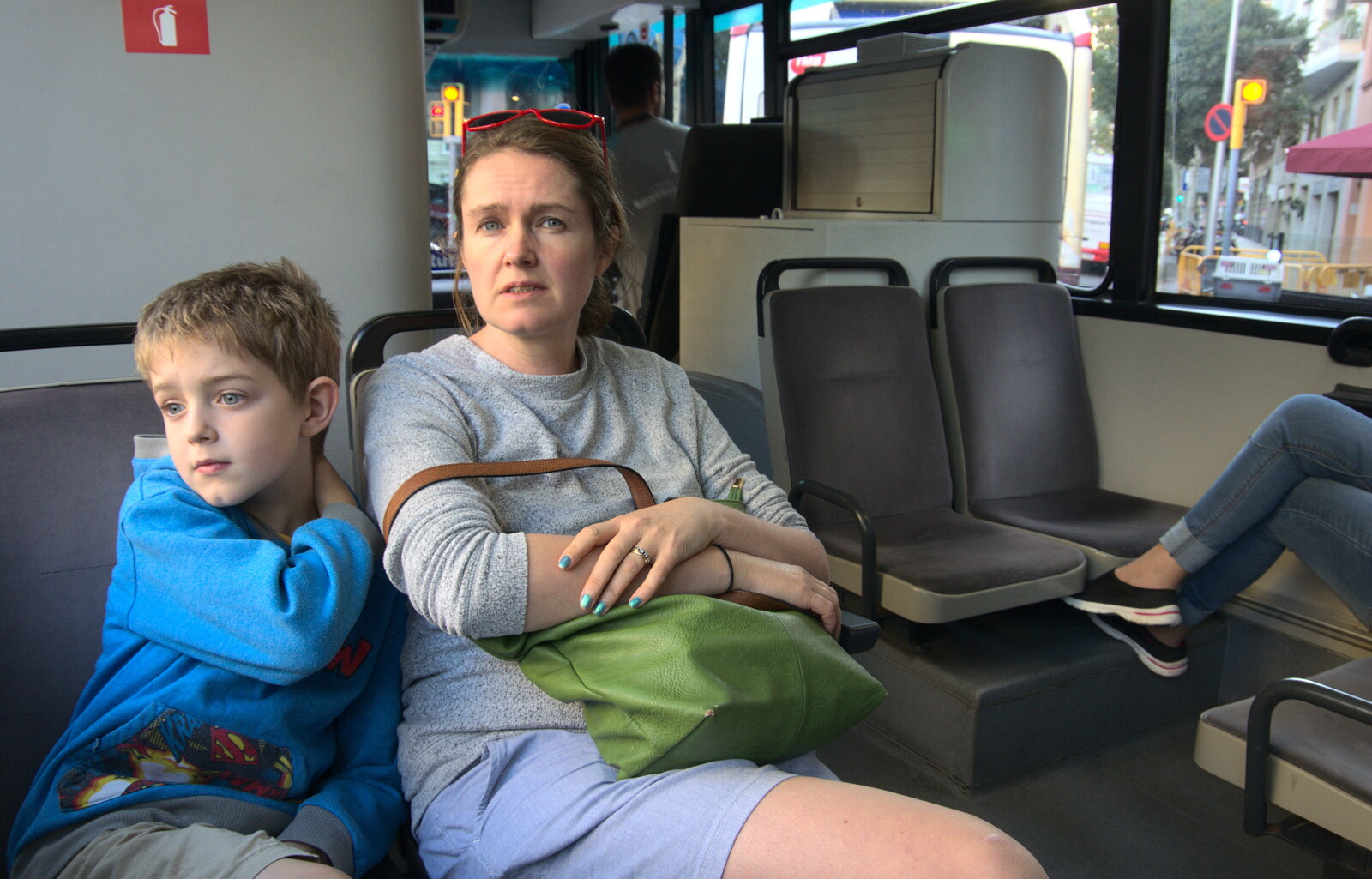 Fred and Isobel have the look of Ennui from A Barcelona Bus Tour, Catalonia, Spain - 25th October 2017