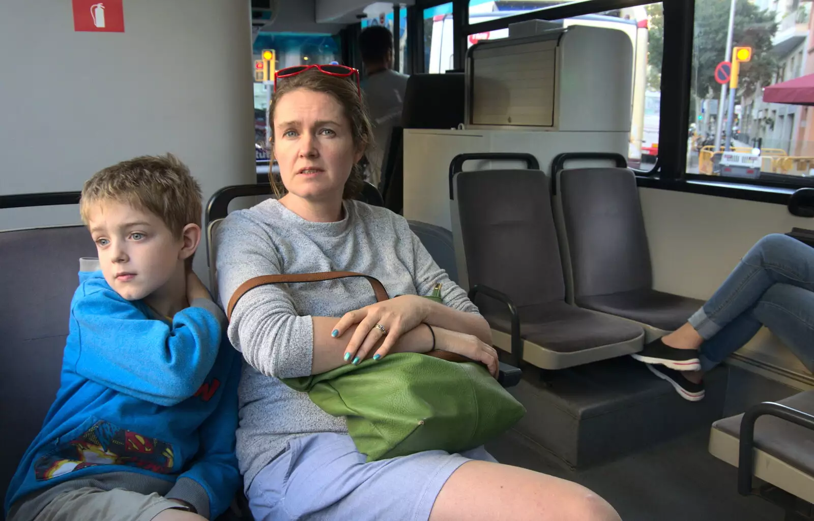 Fred and Isobel have the look of Ennui, from A Barcelona Bus Tour, Catalonia, Spain - 25th October 2017