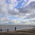 The gang roam around on the beach, A Trip to the Amusements, Southwold Pier, Southwold, Suffolk - 5th November 2017