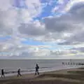 The gang roam around on the beach, A Trip to the Amusements, Southwold Pier, Southwold, Suffolk - 5th November 2017