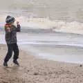 Harry takes the whole sea on, A Trip to the Amusements, Southwold Pier, Southwold, Suffolk - 5th November 2017