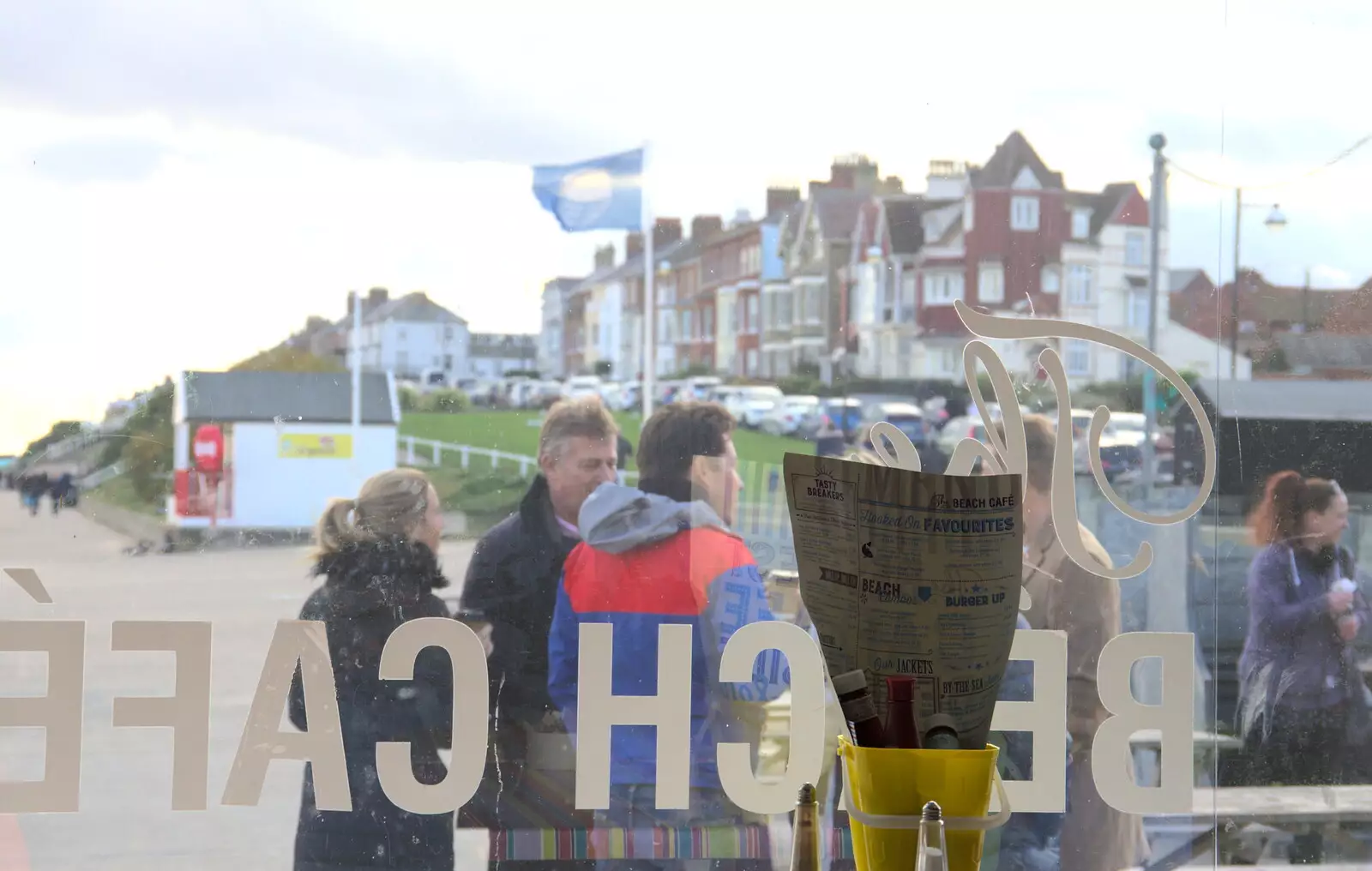 The view from inside the beach café, from A Trip to the Amusements, Southwold Pier, Southwold, Suffolk - 5th November 2017