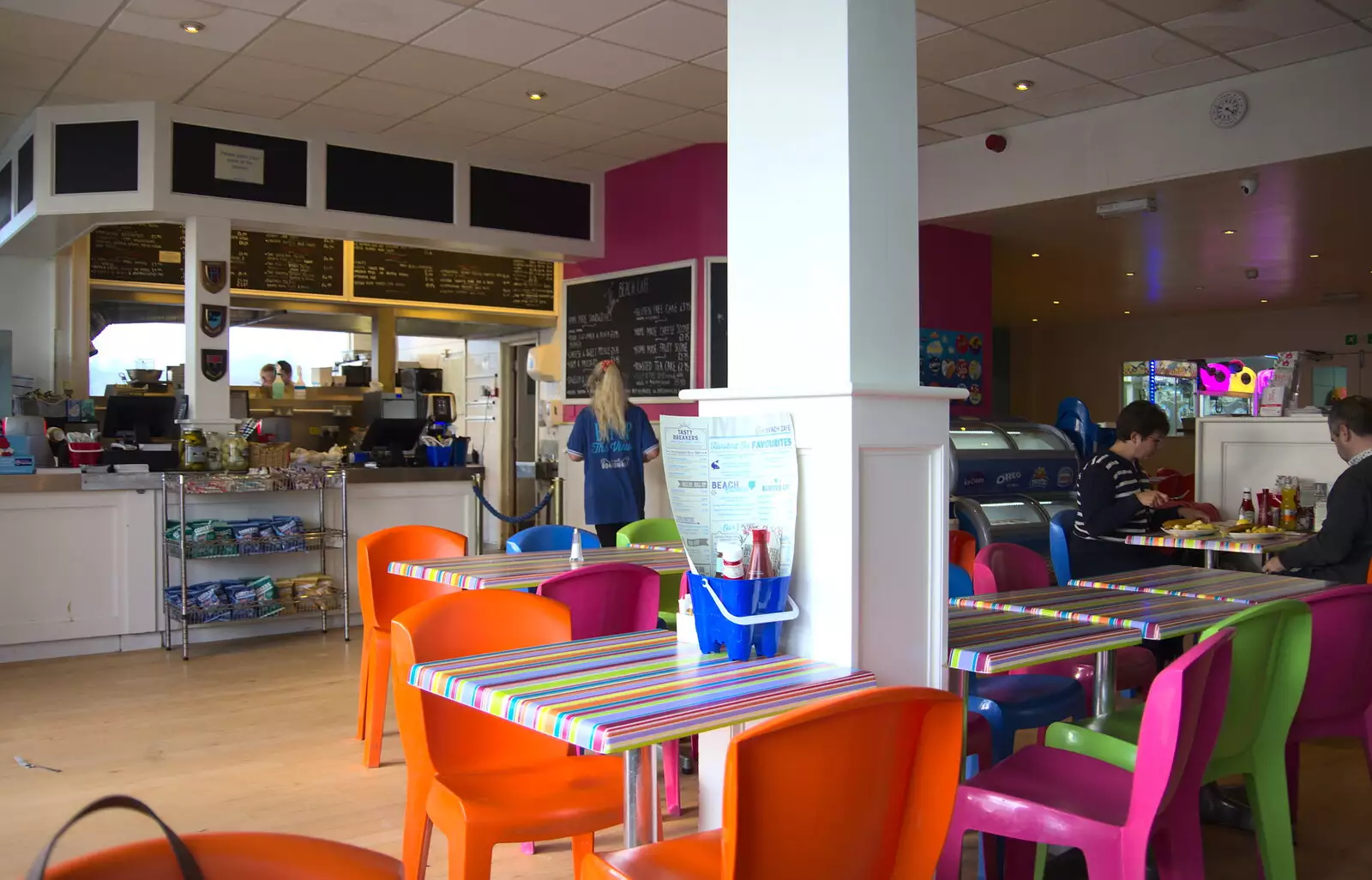 The beach café and its bright plastic chairs, from A Trip to the Amusements, Southwold Pier, Southwold, Suffolk - 5th November 2017