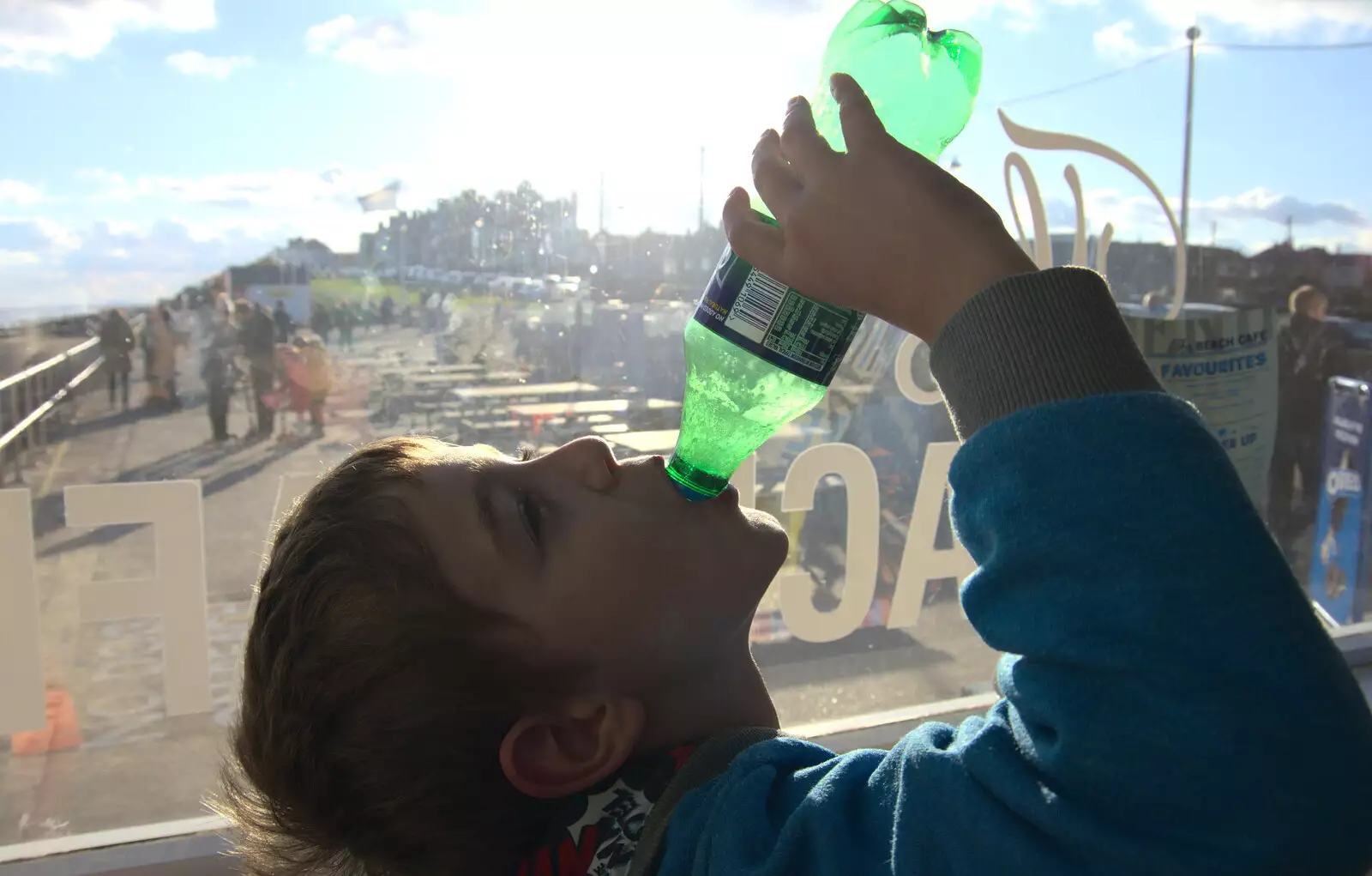 Fred has a swig, from A Trip to the Amusements, Southwold Pier, Southwold, Suffolk - 5th November 2017