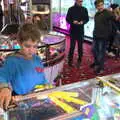 Fred has a go on the shoves, A Trip to the Amusements, Southwold Pier, Southwold, Suffolk - 5th November 2017