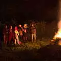 Gathering round the bonfire, Alex and Anita's Fireworks, Cemetery House, Eye, Suffolk - 5th November 2017