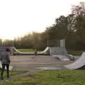 Isobel roams around near the skate park, A Walk Around Eye, Suffolk - 19th November 2017