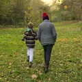 Fred and Isobel walk off into the woods, A Walk Around Eye, Suffolk - 19th November 2017