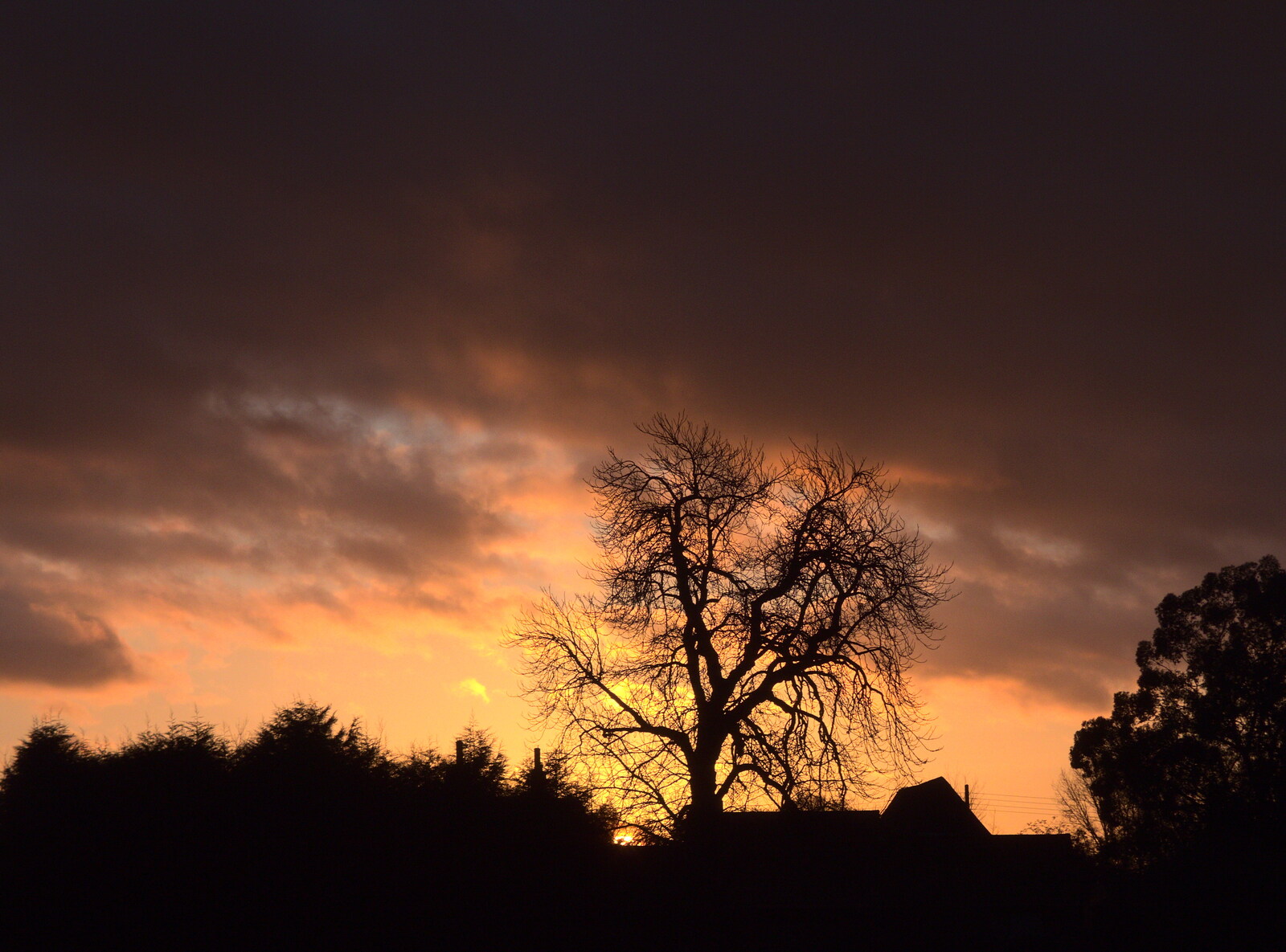 Sunset under glowering skies from A Late November Miscellany, Diss, Brantham and London - 30th November 2017