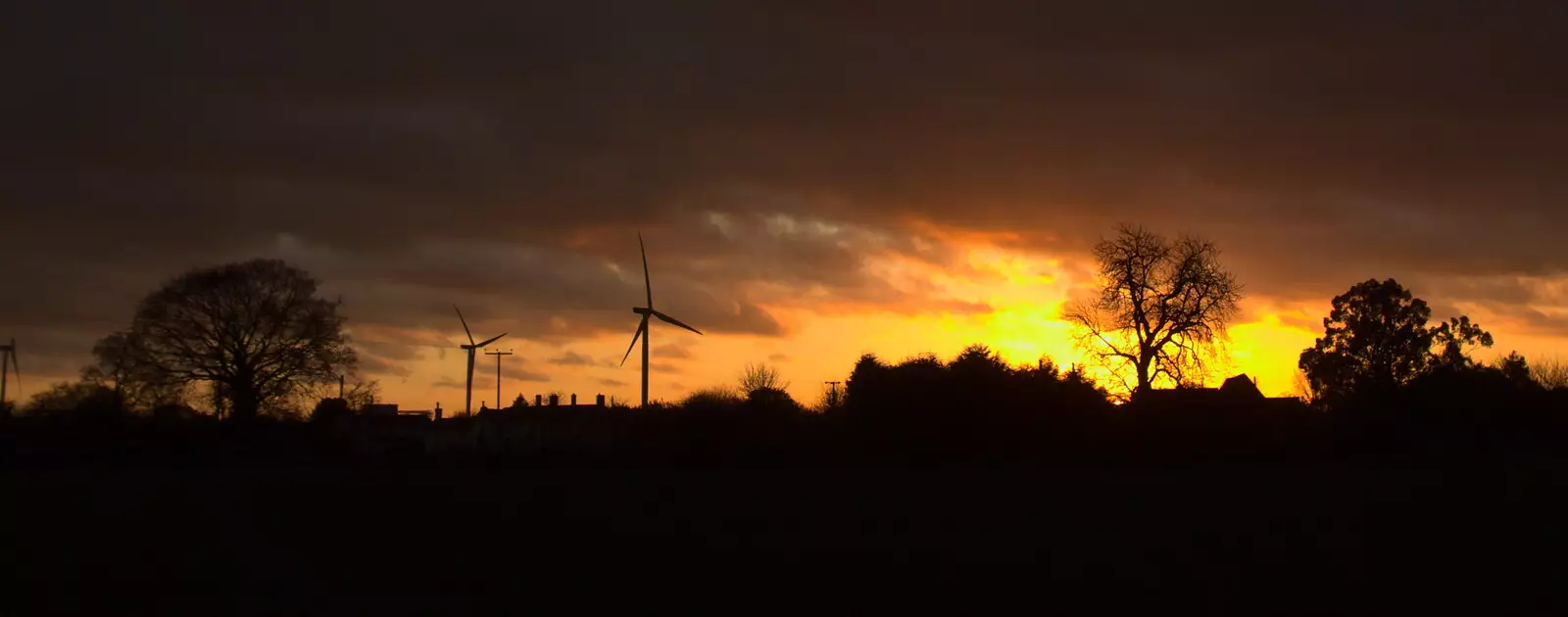 A sunset view across the side field, from A Late November Miscellany, Diss, Brantham and London - 30th November 2017