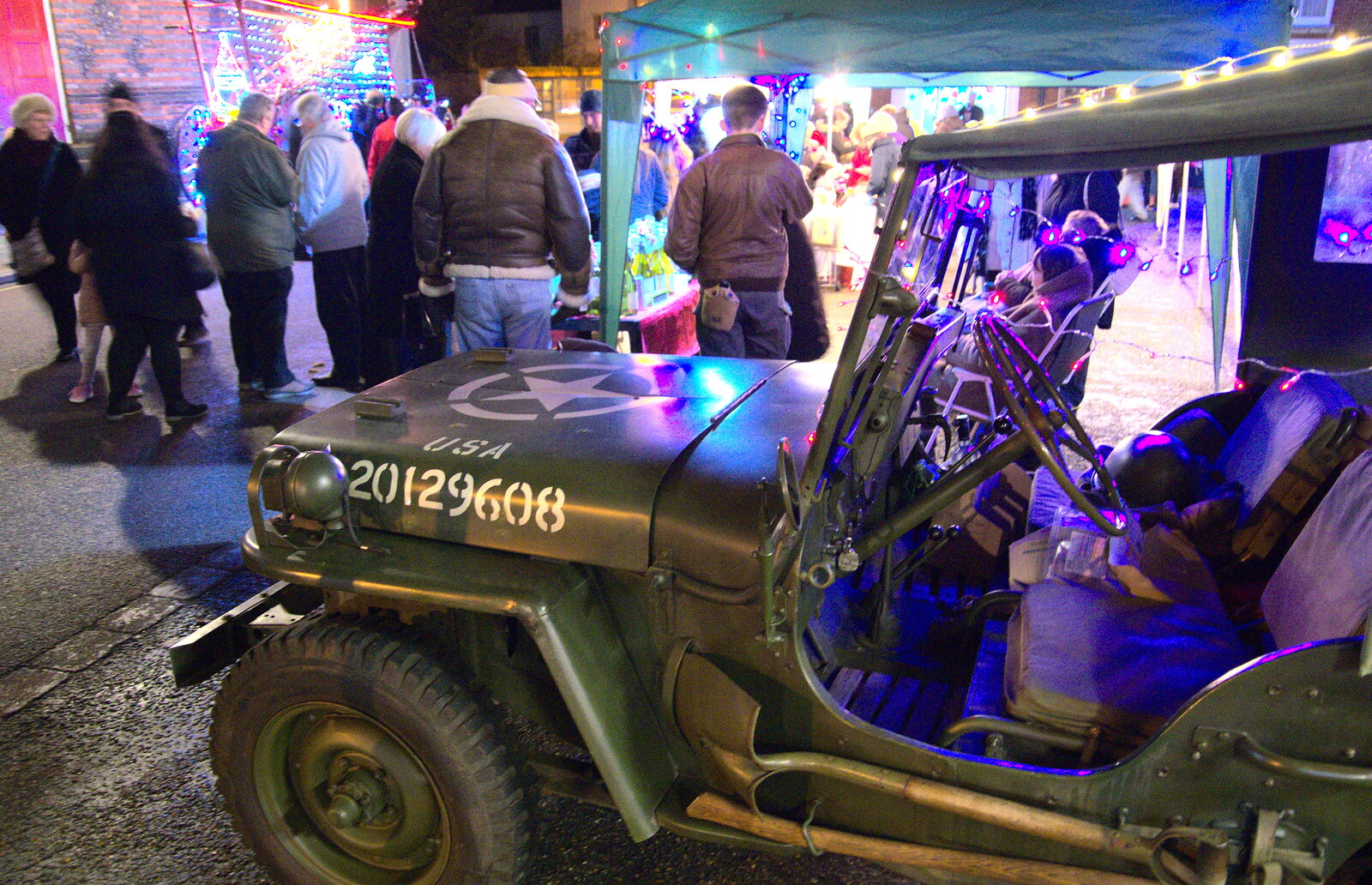 A US Army jeep from The Eye Christmas Lights, Eye, Suffolk - 1st December 2017