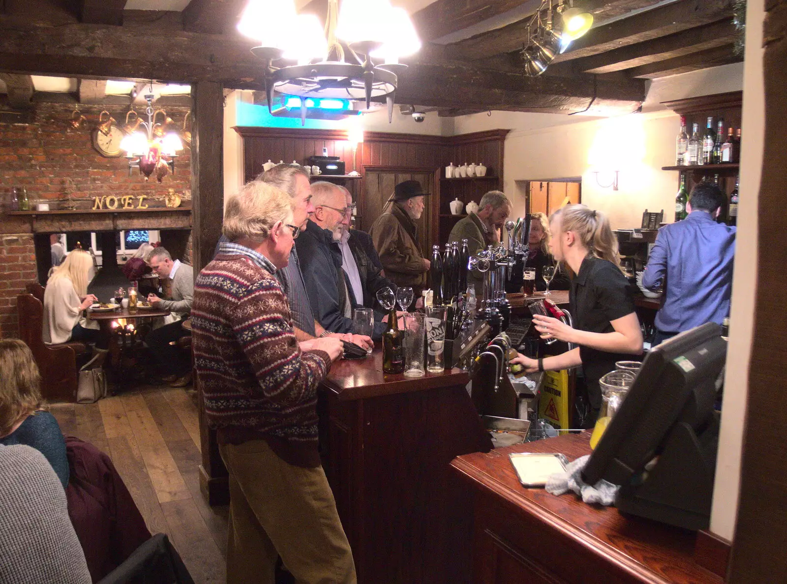 Martin shows off his Christmas jumper, from The BSCC Christmas Dinner, White Horse, Stoke Ash, Suffolk - 2nd December 2017