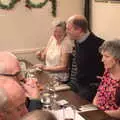 Sylvia has a laff, The BSCC Christmas Dinner, White Horse, Stoke Ash, Suffolk - 2nd December 2017