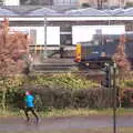 A jogger runs down Koblenz Avenue in Norwich, A Trip to the Cinema, Norwich, Norfolk - 3rd December 2017