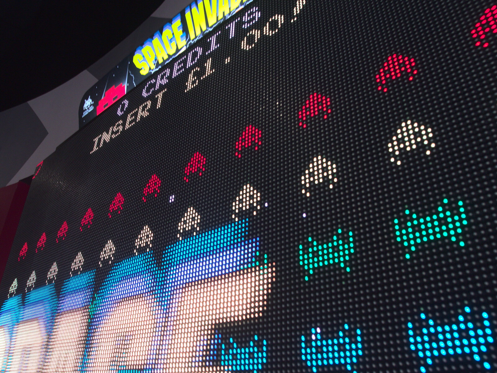 Space Invaders on a big LED-pixel screen from A Trip to the Cinema, Norwich, Norfolk - 3rd December 2017
