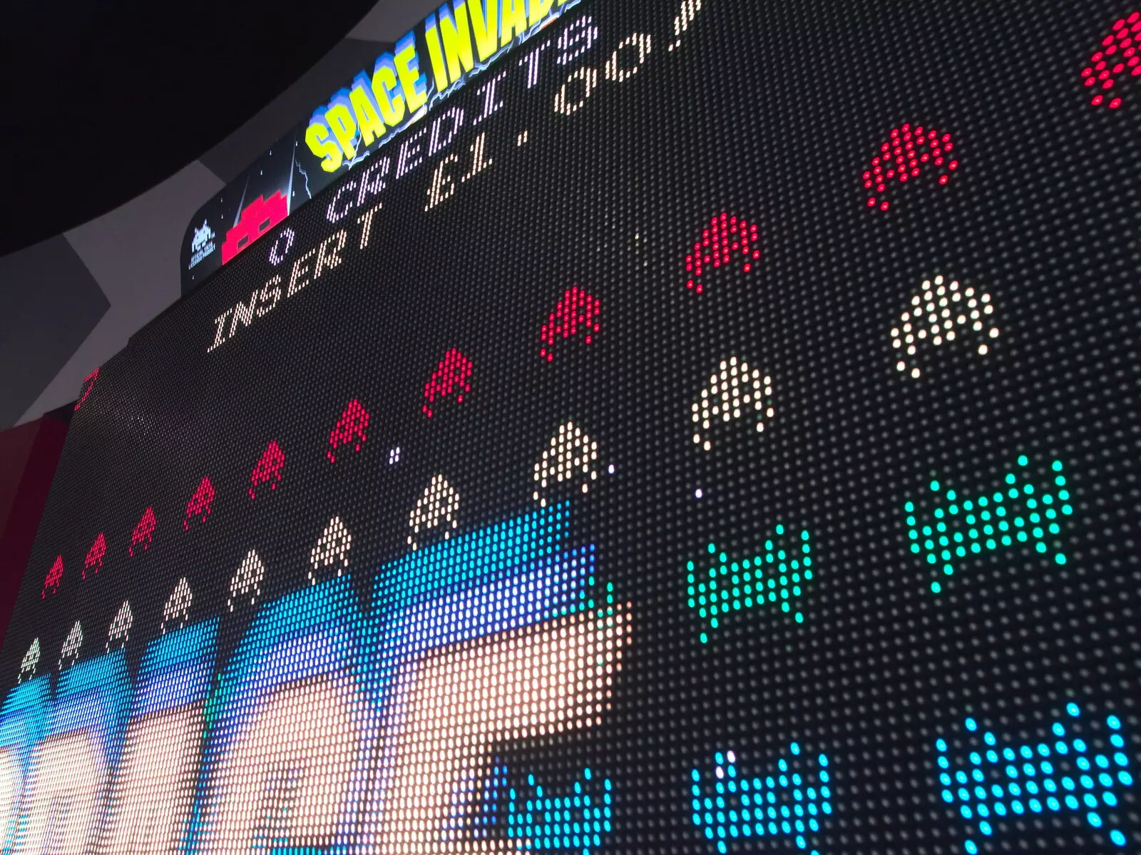 Space Invaders on a big LED-pixel screen, from A Trip to the Cinema, Norwich, Norfolk - 3rd December 2017