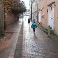 The boys run up St. Julian's Alley, A Trip to the Cinema, Norwich, Norfolk - 3rd December 2017