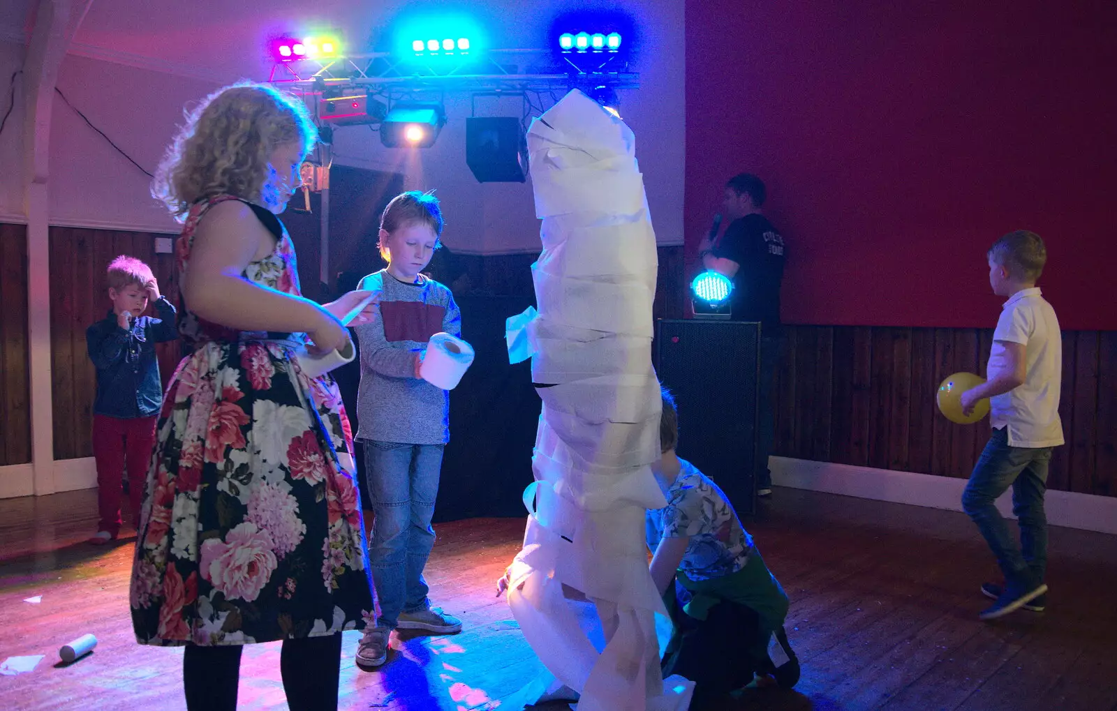 A tower of toilet roll, from Bill's Birthday, The Lophams Village Hall, Norfolk - 9th December 2017