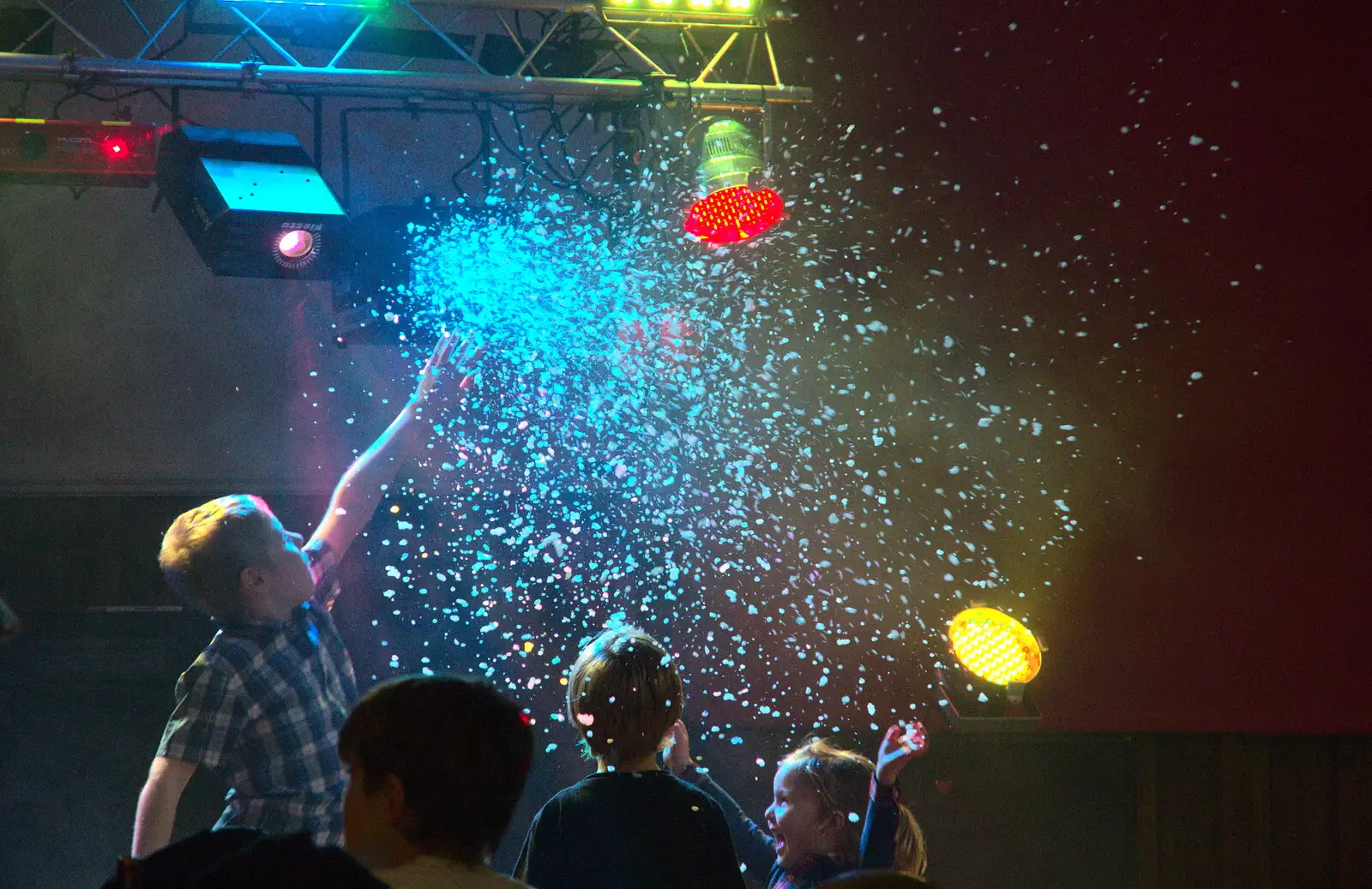 There's another explosion of fake snow, from Bill's Birthday, The Lophams Village Hall, Norfolk - 9th December 2017