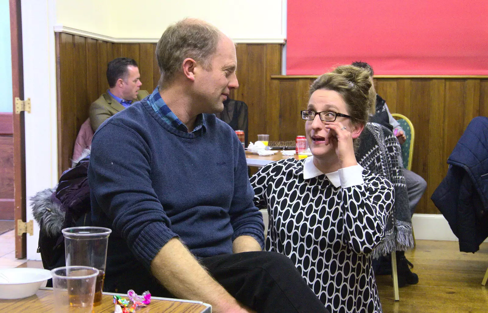 Paul looks like he's on Suey's lap, from Bill's Birthday, The Lophams Village Hall, Norfolk - 9th December 2017