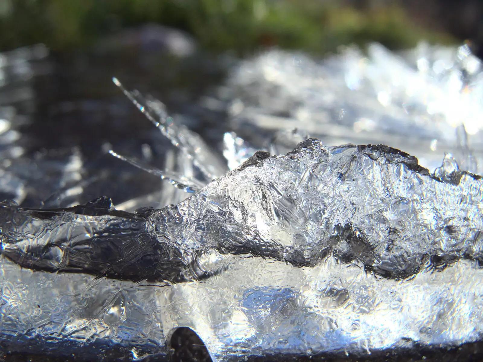 Ice looks like silver or mercury, from Reindeer Two Ways, Paddington and Suffolk - 19th December 2017