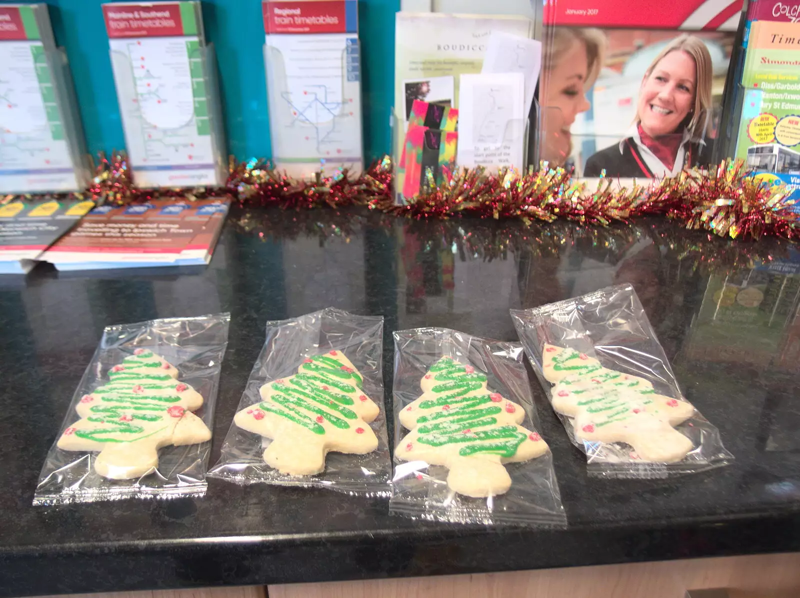 Greater Anglia gets festive with free shortbread, from A Work Lunch in Nandos, Bayswater Grove, West London - 20th December 2017