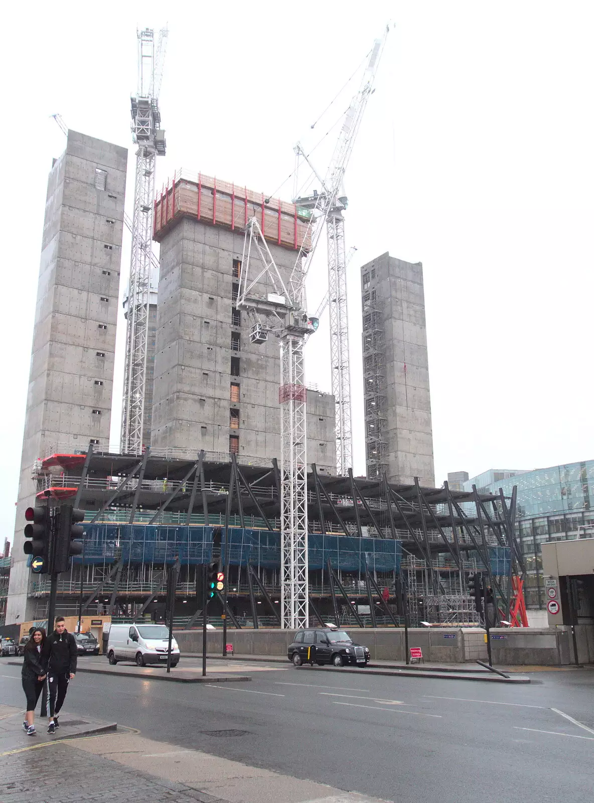 There's more building going on around Paddington Station, from A Work Lunch in Nandos, Bayswater Grove, West London - 20th December 2017