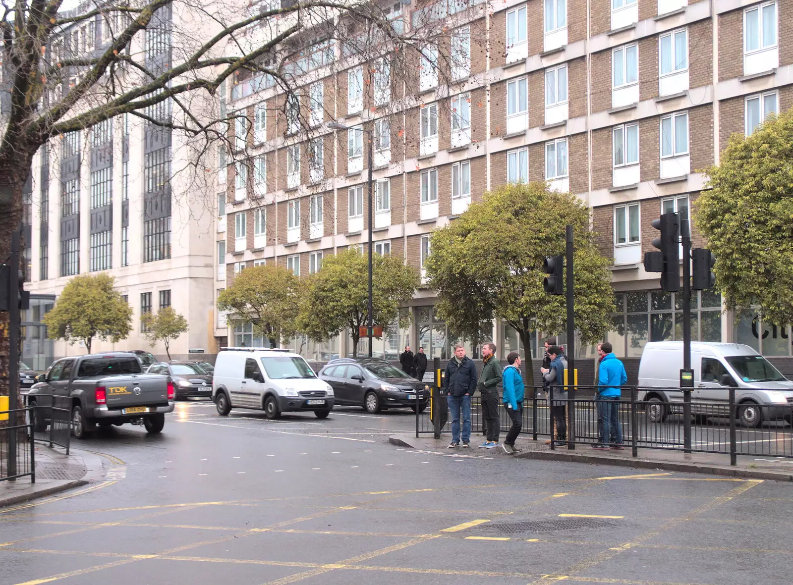 Waiting to cross the road, from A Work Lunch in Nandos, Bayswater Grove, West London - 20th December 2017