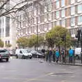 Waiting to cross the road, A Work Lunch in Nandos, Bayswater Grove, West London - 20th December 2017