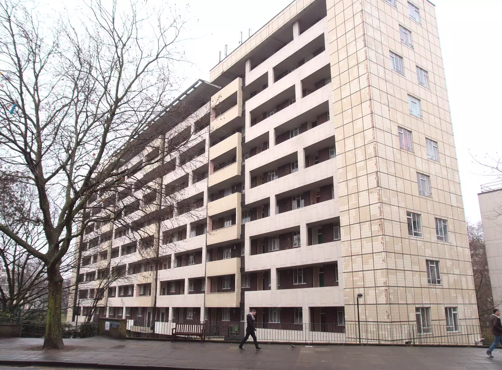 A more-intersting-than-usual tower block, from A Work Lunch in Nandos, Bayswater Grove, West London - 20th December 2017