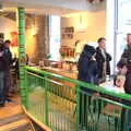 Tehmur does some gang sign at the top of the stairs, A Work Lunch in Nandos, Bayswater Grove, West London - 20th December 2017