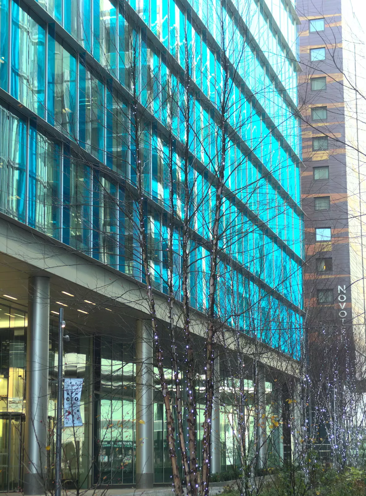 The blue building opposite 2 Kingdom Street, from A Work Lunch in Nandos, Bayswater Grove, West London - 20th December 2017