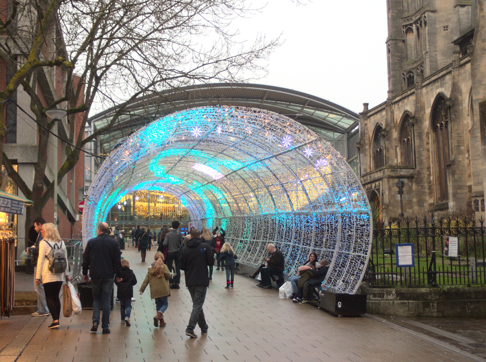 The Norwich light tunnel from A Spot of Christmas Shopping, Norwich and Diss, Norfolk - 23rd December 2017