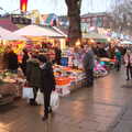 Stalls on Norwich market, A Spot of Christmas Shopping, Norwich and Diss, Norfolk - 23rd December 2017