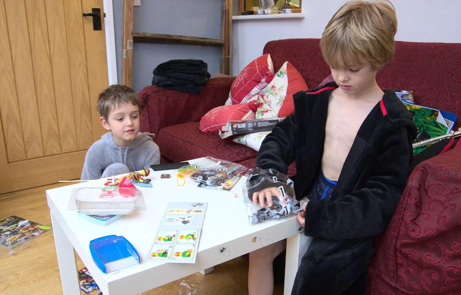 Harry's got some Lego for Christmas, from Christmas Day and The Swan Inn, Brome, Suffolk - 25th December 2017