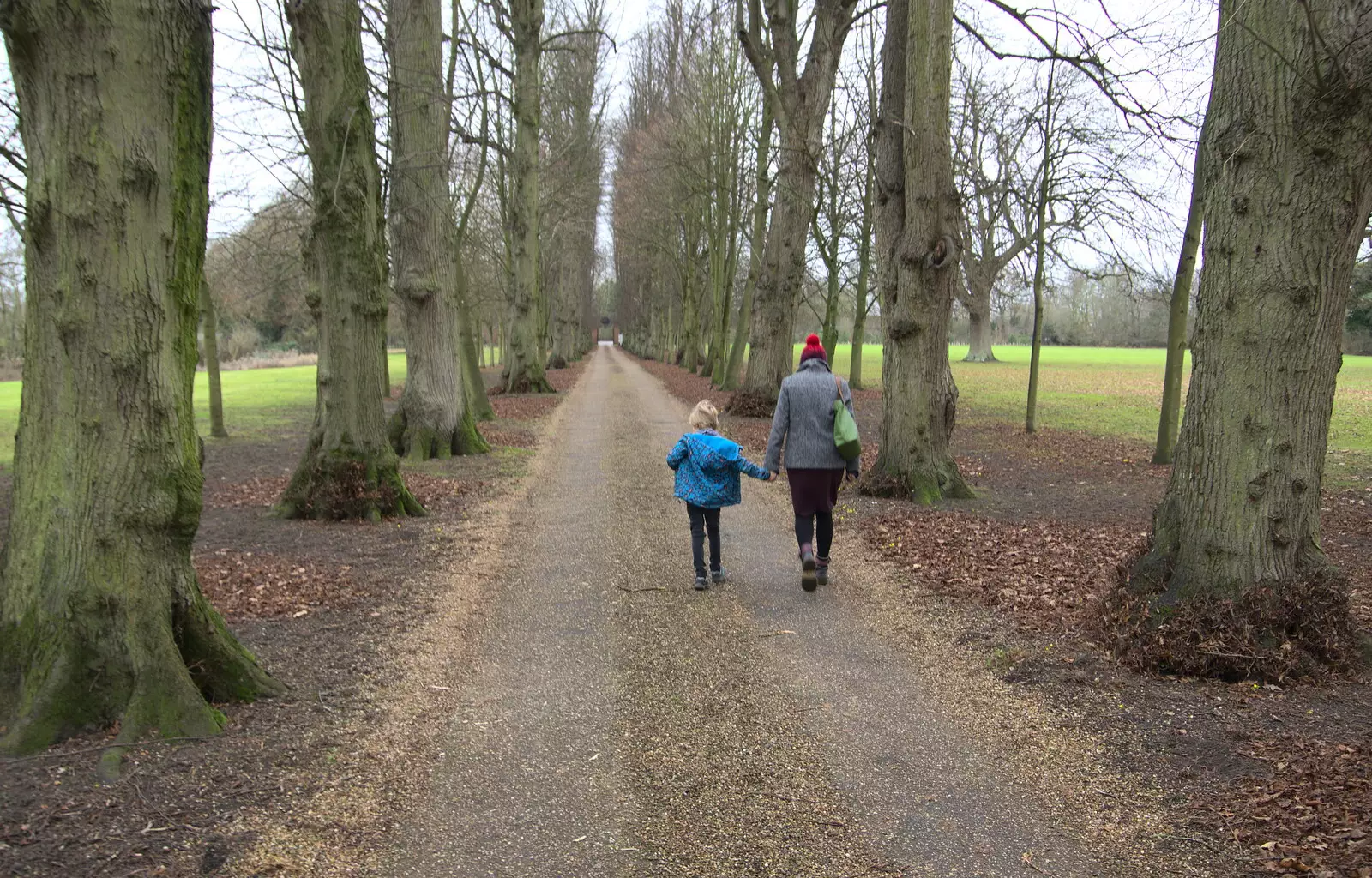 Harry and Isobel on the Oaksmere's drive, from Christmas Day and The Swan Inn, Brome, Suffolk - 25th December 2017