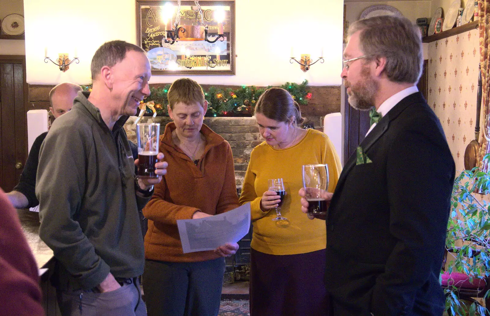 Pippa and Isobel look too, from Christmas Day and The Swan Inn, Brome, Suffolk - 25th December 2017