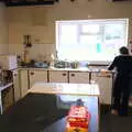 Alan inspects a rogue light in the Swan kitchen, Christmas Day and The Swan Inn, Brome, Suffolk - 25th December 2017