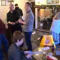 Fred and Rosie mess around with bar mats, Christmas Day and The Swan Inn, Brome, Suffolk - 25th December 2017