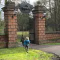 The boys run up the Oaksmere's drive, Christmas Day and The Swan Inn, Brome, Suffolk - 25th December 2017