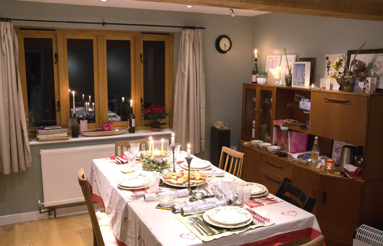 The table is set for dinner, from Christmas Day and The Swan Inn, Brome, Suffolk - 25th December 2017