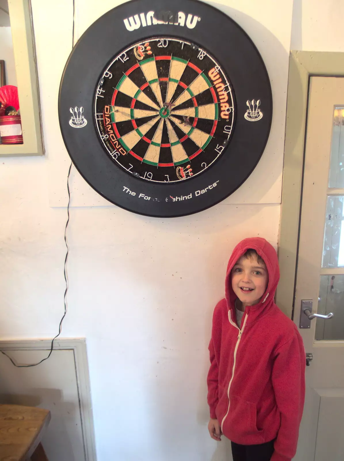 Fred by the dart board in the Queen's Head, from Boxing Day in the Queen's Head, Eye, Suffolk - 26th December 2017