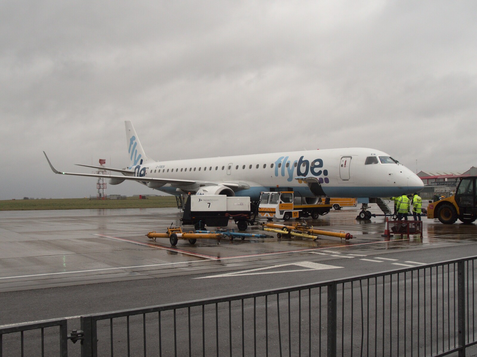 Our FlyBe jet on the apron at Norwich from An End-of-Year Trip to Spreyton, Devon - 29th December 2017
