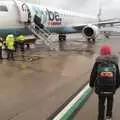 Fred walks up to the FlyBe plane, An End-of-Year Trip to Spreyton, Devon - 29th December 2017