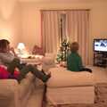 The boys watch telly in Grandma J's lounge, An End-of-Year Trip to Spreyton, Devon - 29th December 2017