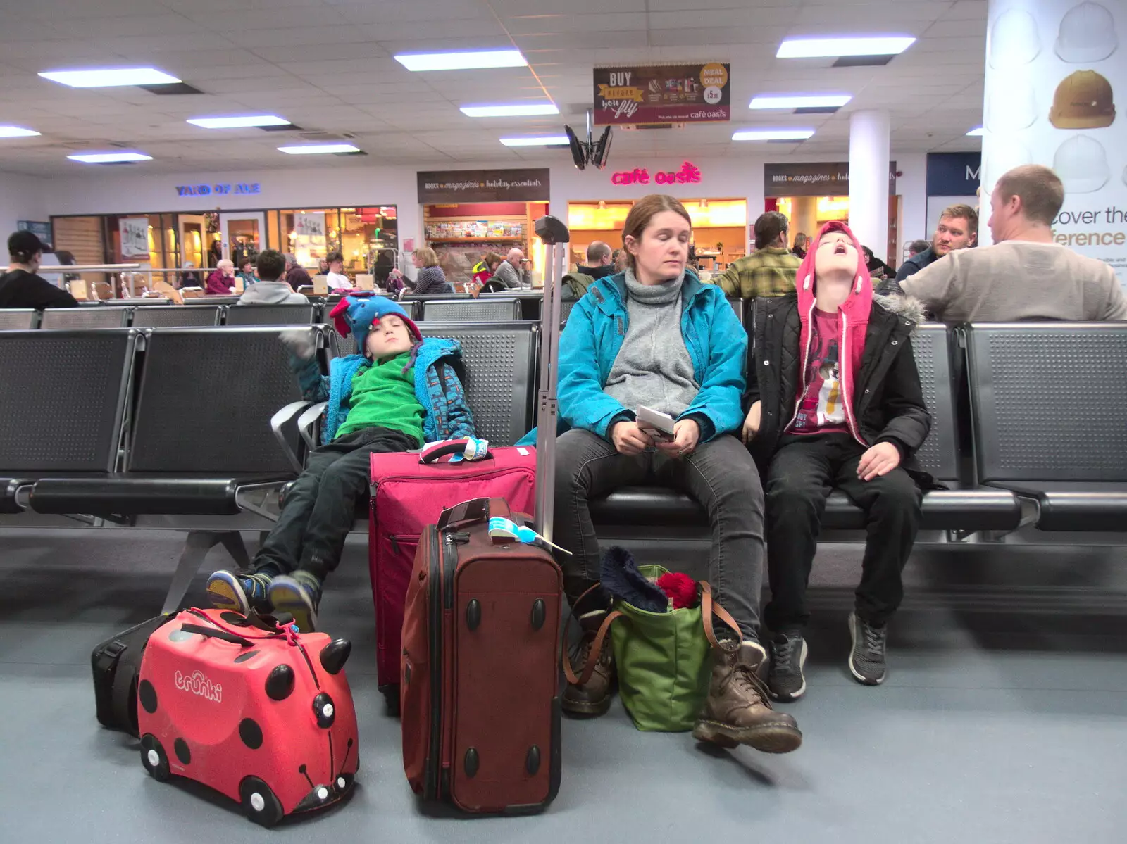 Ennui in the departure lounge at Norwich Airport, from Killerton House, Broadclyst, Devon - 30th December 2017