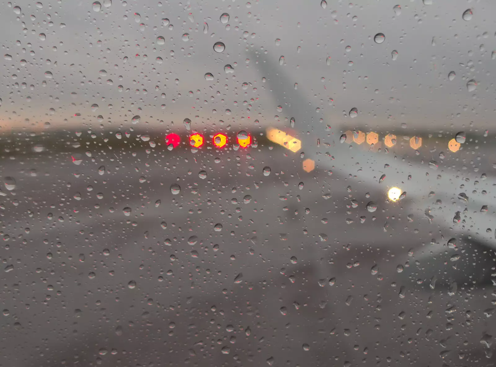 Runway lights through a rainy window, from Killerton House, Broadclyst, Devon - 30th December 2017