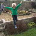 Harry jumps off the sleeper wall, Killerton House, Broadclyst, Devon - 30th December 2017